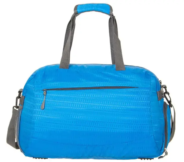 Blue duffel bag